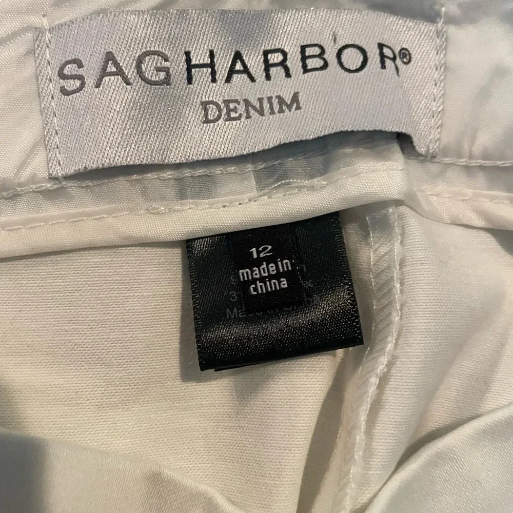Sagharbor denim white shorts size 12